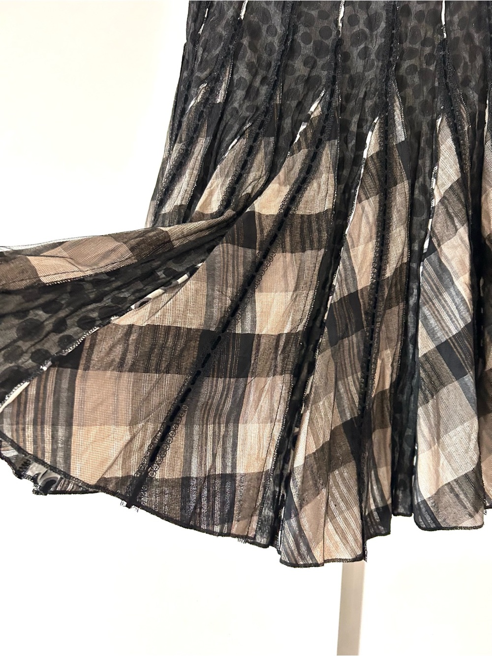 Hazel Black and White Plaid /Swing Pleated Circle Skirt - Picture 12 of 13